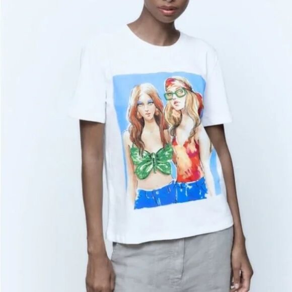 Tops - Graphic Printed Girls Cotton Tee Shirt NWT